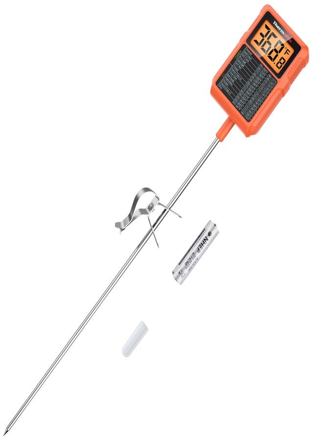 ثيرمو برو مقياس حرارة رقمي مقاوم للماء من ThermoPro TP510، مزود بمشبك للوعاء، ومسبار بطول 8.1 بوصة، وقراءة فورية، مناسب لطهي الطعام واللحوم، والشواء، والتدخين، والقلي العميق، وزيت الطهي. - Image 1